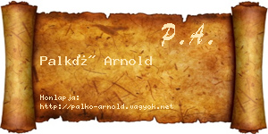 Palkó Arnold névjegykártya