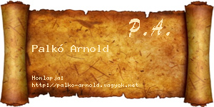 Palkó Arnold névjegykártya